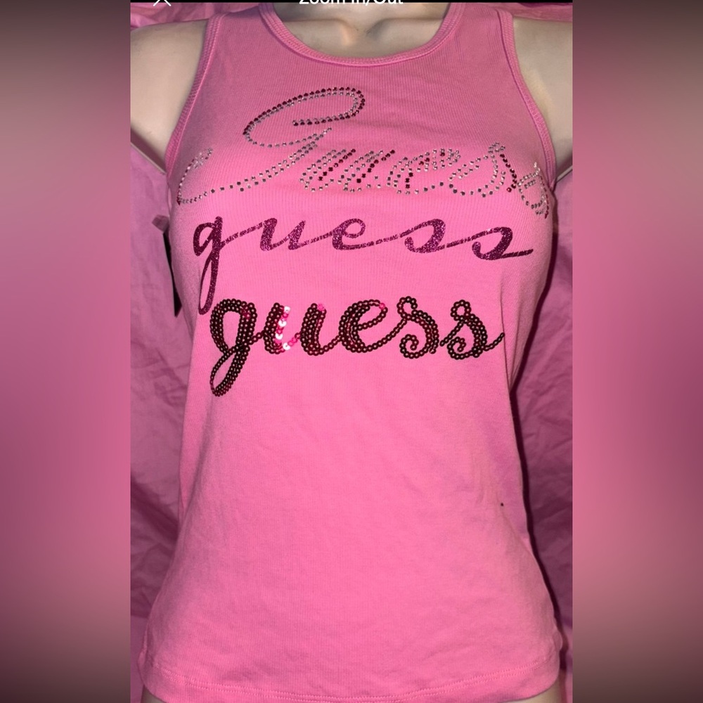 Guess rhinestone sequin bling tank top size 8-10 kids